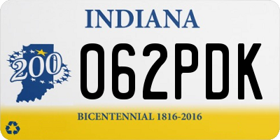IN license plate 062PDK