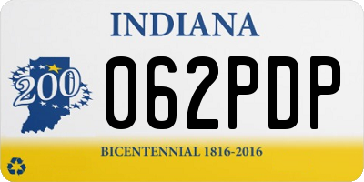 IN license plate 062PDP