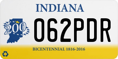 IN license plate 062PDR
