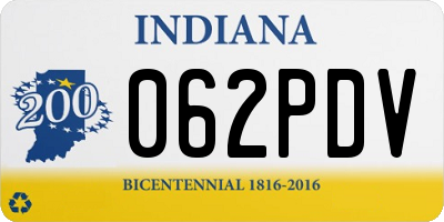 IN license plate 062PDV