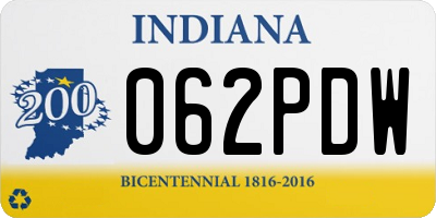 IN license plate 062PDW