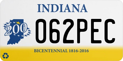 IN license plate 062PEC
