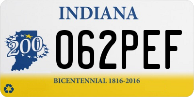 IN license plate 062PEF