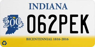 IN license plate 062PEK