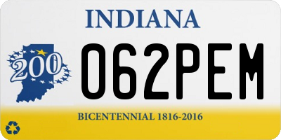 IN license plate 062PEM
