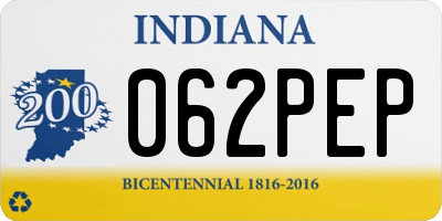 IN license plate 062PEP