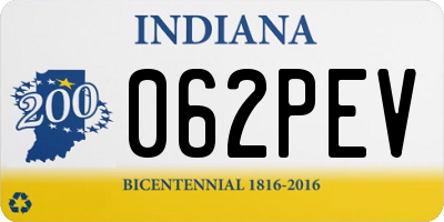 IN license plate 062PEV