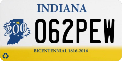 IN license plate 062PEW
