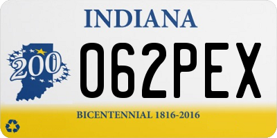 IN license plate 062PEX