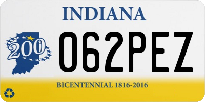 IN license plate 062PEZ