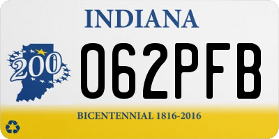 IN license plate 062PFB