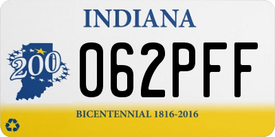 IN license plate 062PFF