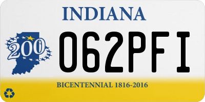 IN license plate 062PFI