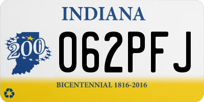 IN license plate 062PFJ