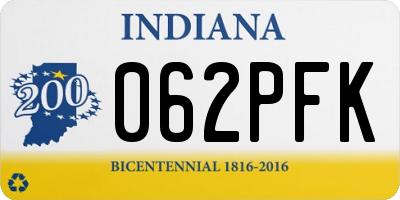 IN license plate 062PFK