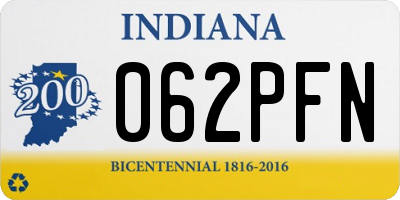 IN license plate 062PFN
