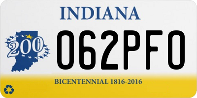 IN license plate 062PFO