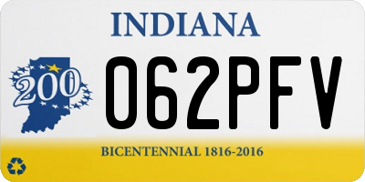 IN license plate 062PFV