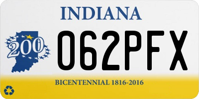 IN license plate 062PFX