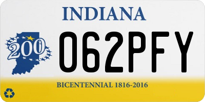 IN license plate 062PFY