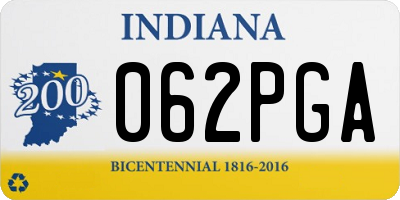 IN license plate 062PGA