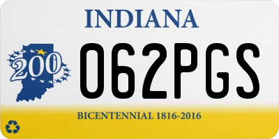IN license plate 062PGS