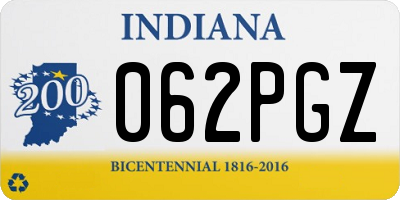 IN license plate 062PGZ