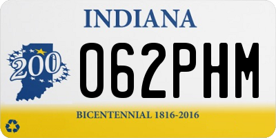 IN license plate 062PHM