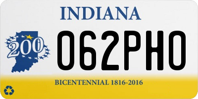 IN license plate 062PHO