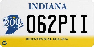 IN license plate 062PII