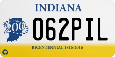 IN license plate 062PIL
