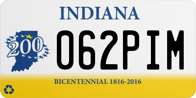 IN license plate 062PIM