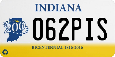 IN license plate 062PIS