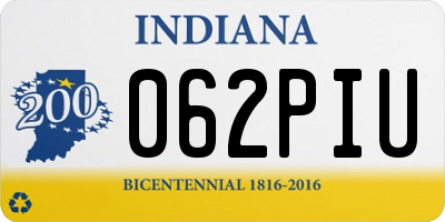 IN license plate 062PIU