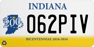 IN license plate 062PIV