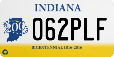 IN license plate 062PLF