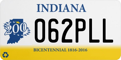 IN license plate 062PLL