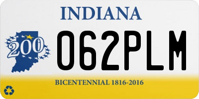IN license plate 062PLM
