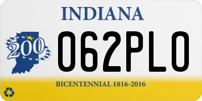 IN license plate 062PLO