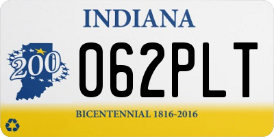 IN license plate 062PLT