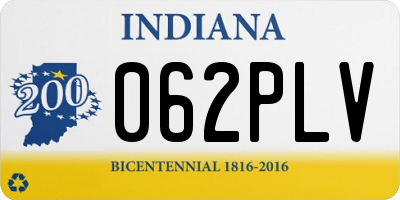IN license plate 062PLV