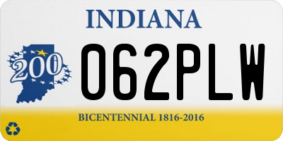 IN license plate 062PLW