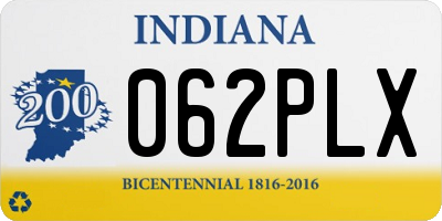 IN license plate 062PLX