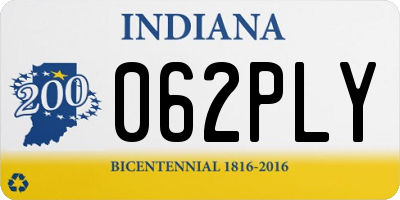 IN license plate 062PLY