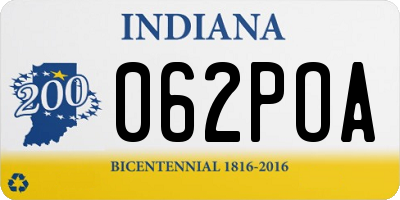 IN license plate 062POA
