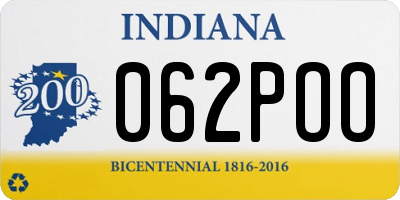 IN license plate 062POO