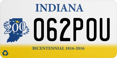 IN license plate 062POU