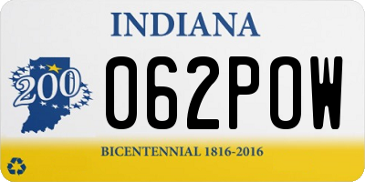 IN license plate 062POW