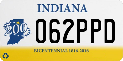 IN license plate 062PPD
