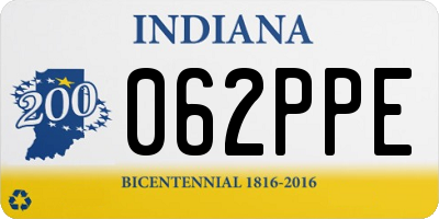 IN license plate 062PPE